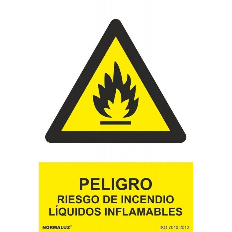 

Señal Peligro Riesgo de Incendio Líquidos Inflamables Con Tintas UV | 210 x 300 mm - ALUMINIO 0'5 mm