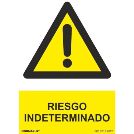 Señal peligro riesgo indeterminado pvc 0,7mm 210x300mm