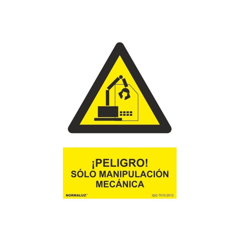 

Señal ¡Peligro! Solo Manipulación Mecánica Con Tintas UV | ALUMINIO 0'5 mm - 300 x 400 mm