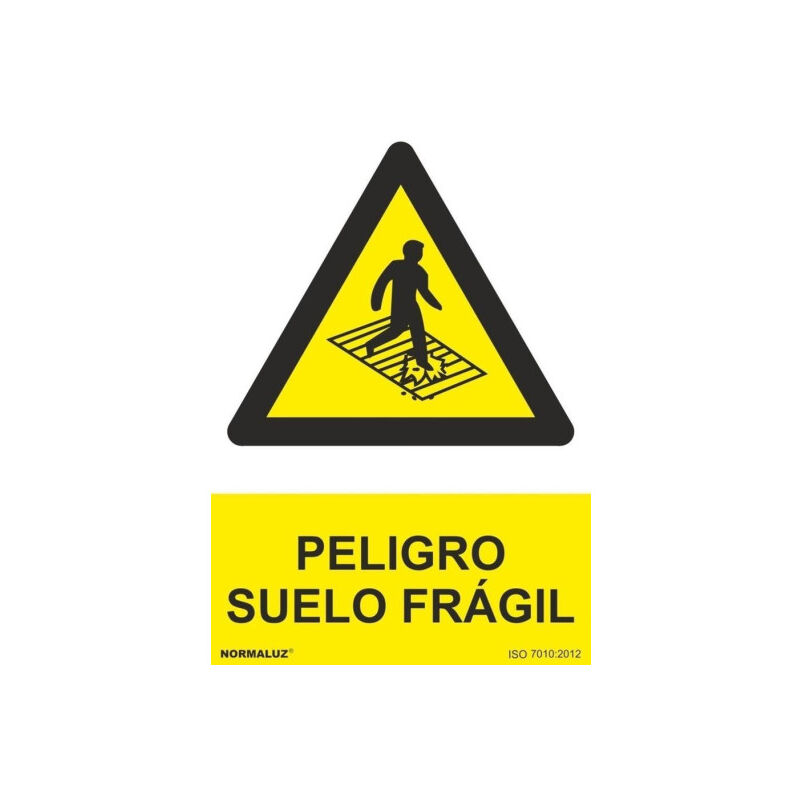 

Señal Peligro Suelo Frágil Con Tintas UV | 300 x 400 mm - PVC GLASSPACK 0'7 mm