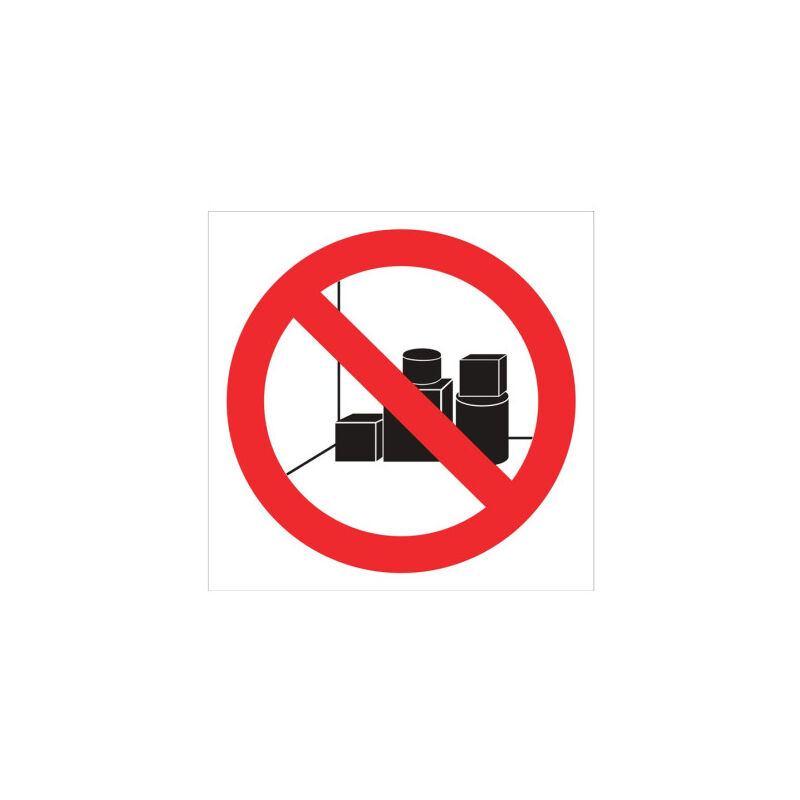 

Señal prohibido solo pictograma - Prohibido dejar bultos | 105X105 - POLIESTIRENO
