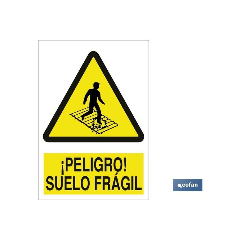 

PLIMPO señal poliestireno 148x105 peligro suelo frágil