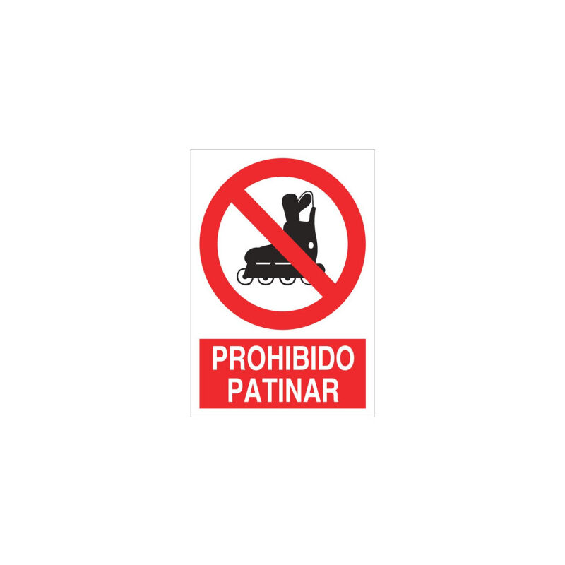

Señal prohibido pictograma y texto - Prohibido patinar | 148X105 - POLIESTIRENO