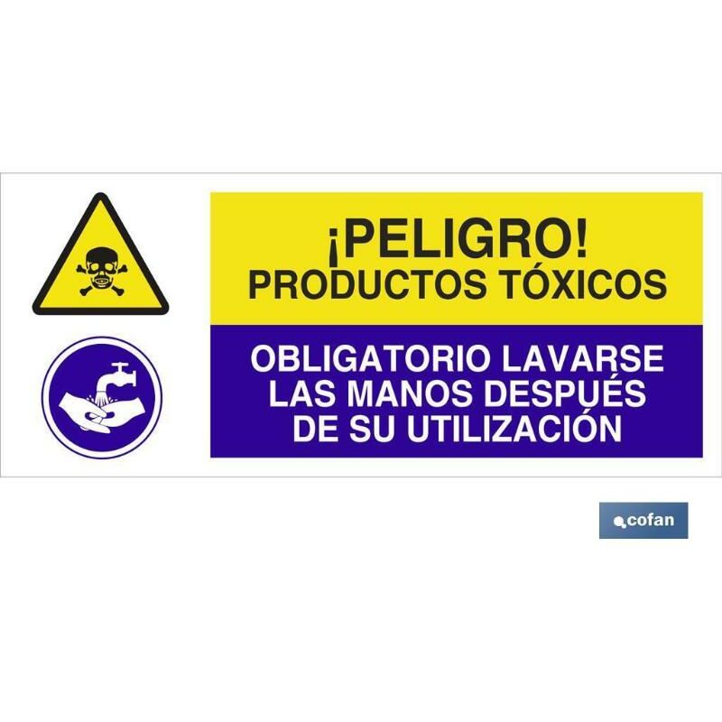 

PLIMPO señal poliestireno 1,5mm 507x210 combinada peligro/obligación