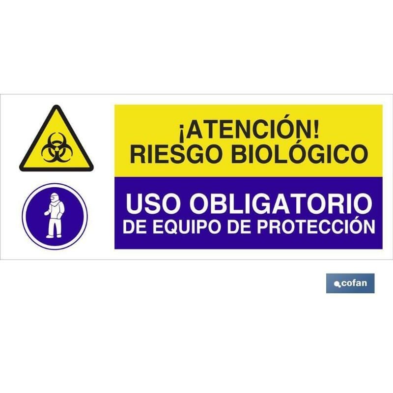 

PLIMPO señal poliestireno 1,5mm 507x210 combinada peligro/obligación
