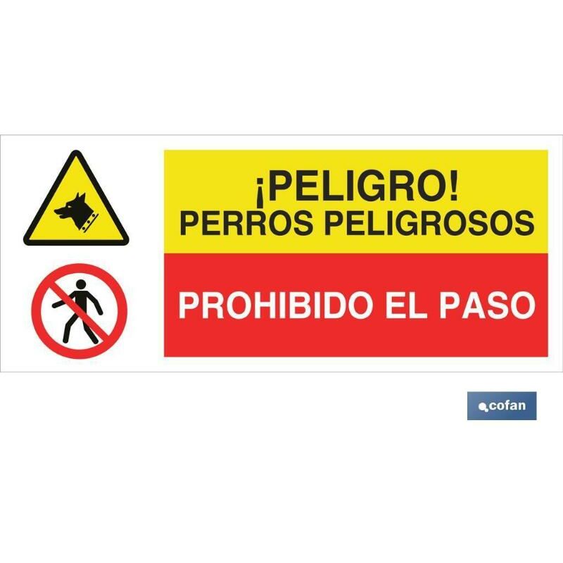 

PLIMPO señal poliestireno 1,5mm 717x297 combinada peligro/prohibición
