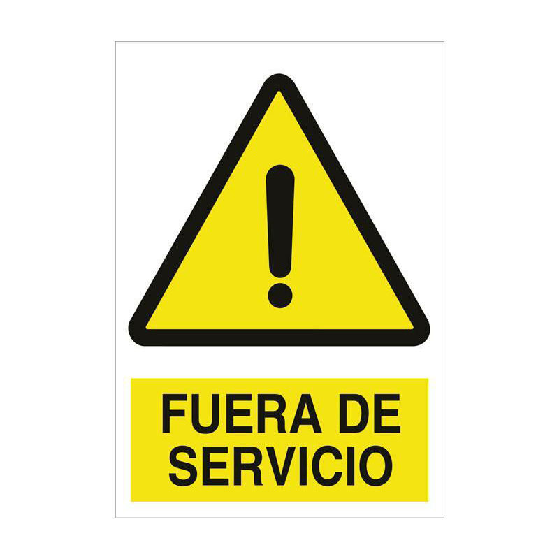 

Señal advertencia pictorama y texto - Fuera de servicio | Poliestireno - 210x148 mm