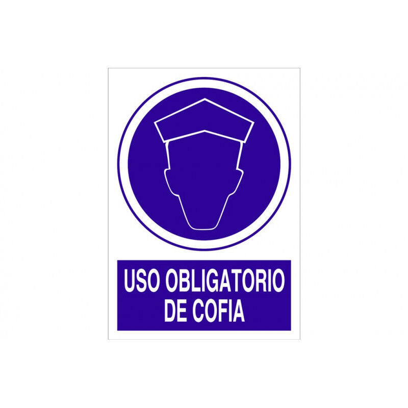 

Señal obligación pictorama y texto - Uso obligatorio de cofia | Poliestireno - 210x148 mm