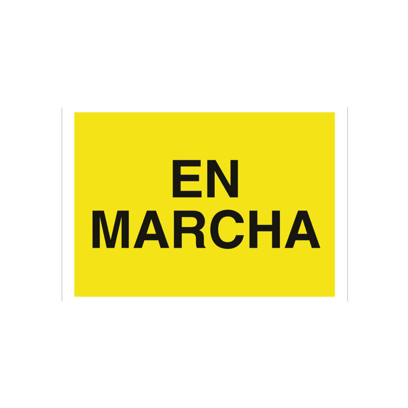 

Señal advertencia pictorama y texto - En marcha