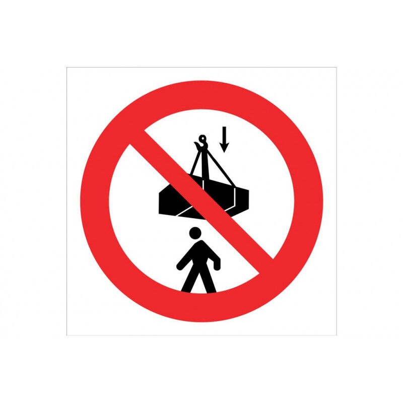 

Señal prohibido solo pictograma - Prohibido situarse debajo | 297X297 - POLIESTIRENO