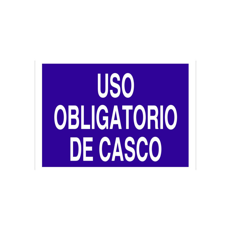 

Señal obligación solo texto - Uso obligatorio de casco | 420x297 mm