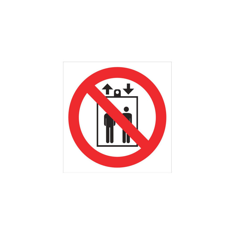 

Señal prohibido solo pictograma - Prohibido personas montacargas | 105X105 - POLIESTIRENO