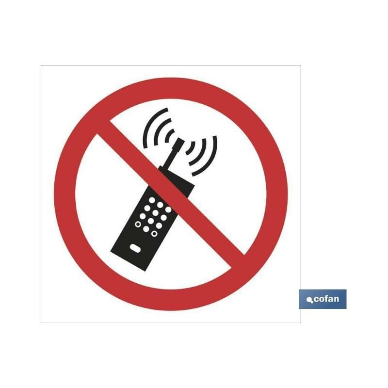 

PLIMPO señal poliestireno 210x210mm prohibido teléfonos