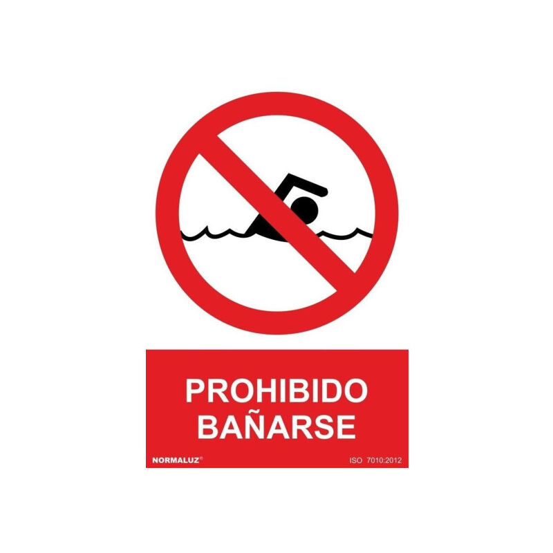 

Señal Prohibido Bañarse Con Tintas UV | ADHESIVOS DE VINILO - 100 x 150 mm