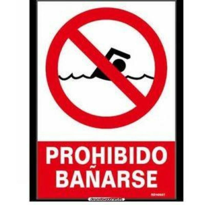 

normaluz señal luminiscente prohibido bañarse 21x30 rd40037 - Mibricotienda