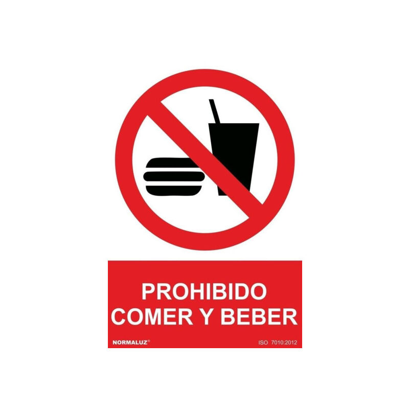 

Señal Prohibido Comer Y Beber Con Tintas UV | ADHESIVOS DE VINILO - 100 x 150 mm