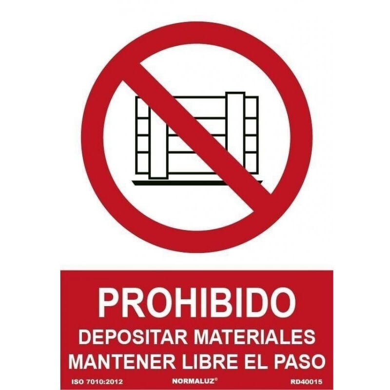 

Señal Prohibido Depositar Materiales Mantener Libre El Paso, Tintas UV | ADHESIVOS DE VINILO - 100 x 150 mm