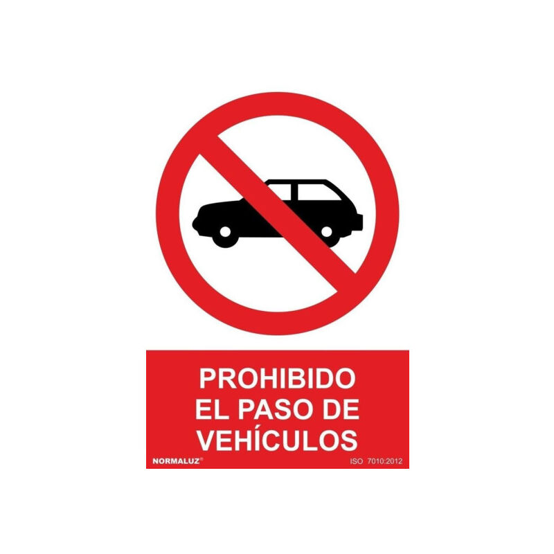 

Señal Prohibido El Paso de Vehículos Con Tintas UV | 210 x 300 mm - ALUMINIO 0'5 mm