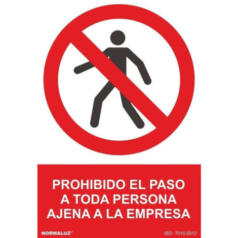 Señal prohibido el paso persona ejena empresa PVC 21x30 cm  Rojo