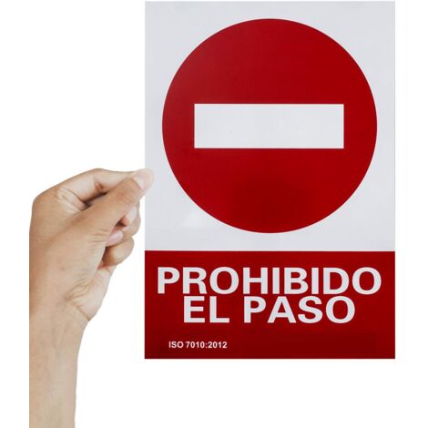 Señal Prohibido El Paso PVC 40x30 cm  Rojo