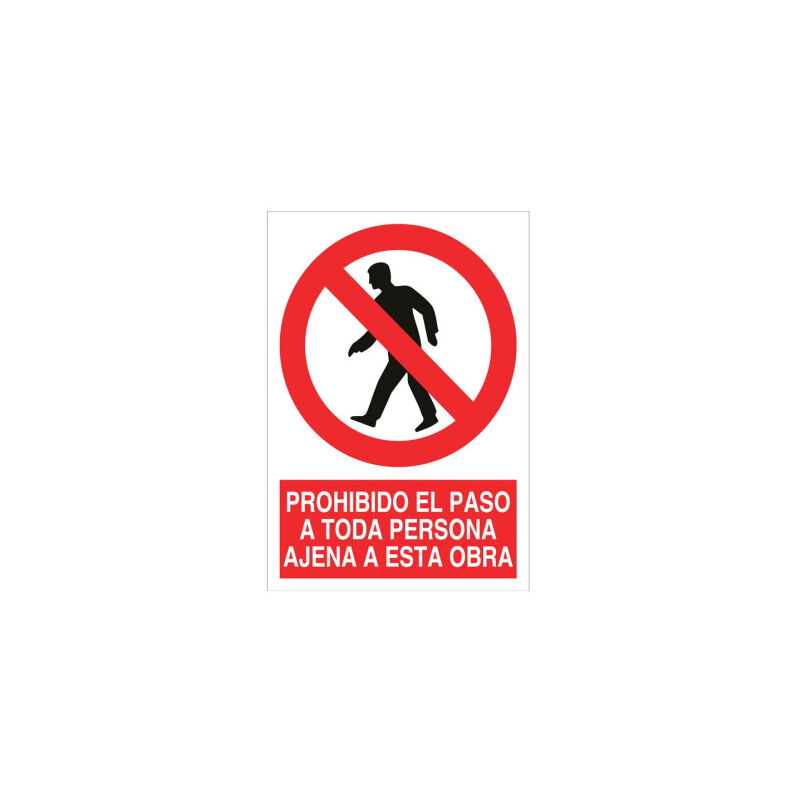 

Señal Prohibido el paso toda persona ajena esta obra - imagen y texto | 148X105 - Pegatina Adhesiva