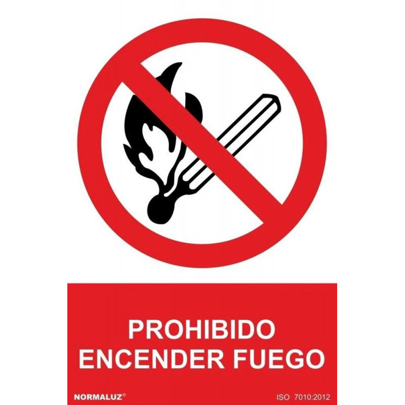 

Señal Prohibido Encender Fuego Con Tintas UV | 210 x 300 mm - ALUMINIO 0'5 mm