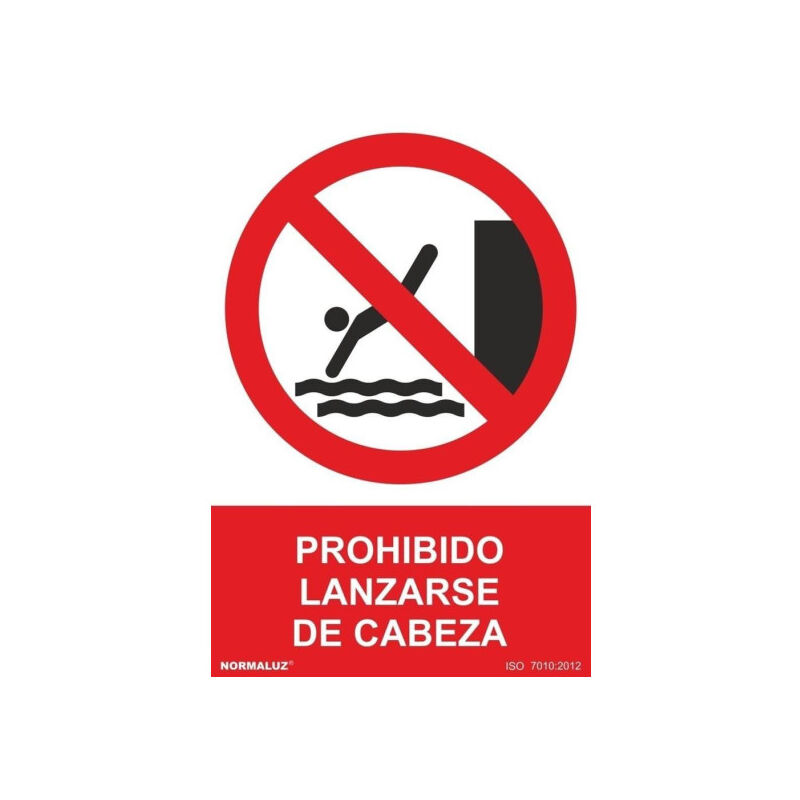 

Señal Prohibido Lanzarse de Cabeza Con Tintas UV | ALUMINIO 0'5 mm - 300 x 400 mm