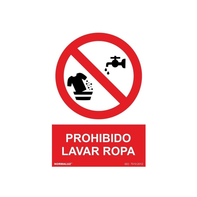 

Señal Prohibido Lavar Ropa Con Tintas UV | 300 x 400 mm - PVC GLASSPACK 0'7 mm