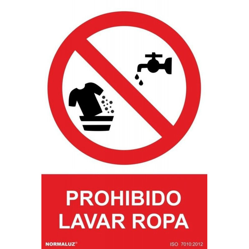 

Señal Prohibido Lavar Ropa Con Tintas UV | 210 x 300 mm - ALUMINIO 0'5 mm