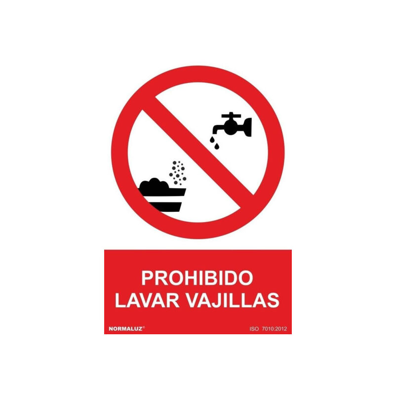 

Señal Prohibido Lavar Vajillas Con Tintas UV | 210 x 300 mm - PVC GLASSPACK 0'7 mm