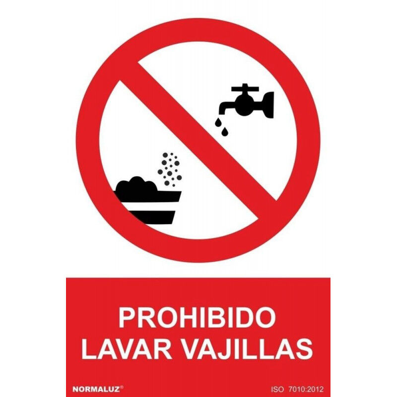 

Señal Prohibido Lavar Vajillas Con Tintas UV | 210 x 300 mm - ALUMINIO 0'5 mm