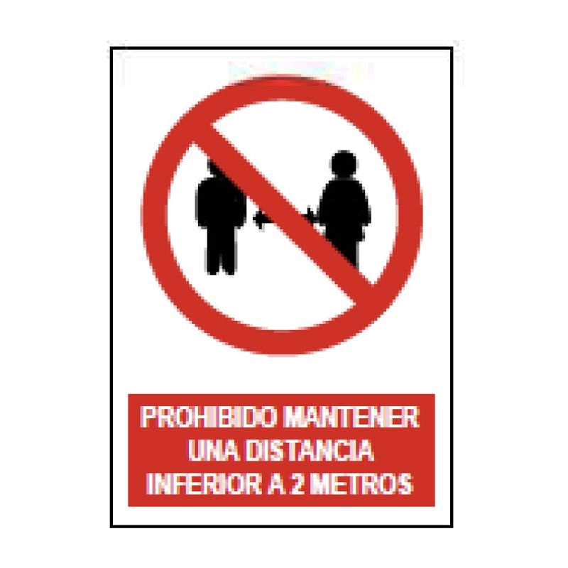 

Jg Señalizacion - Señal prohibido matener la distancia 2Mt SP975 40X30 JG Señalización