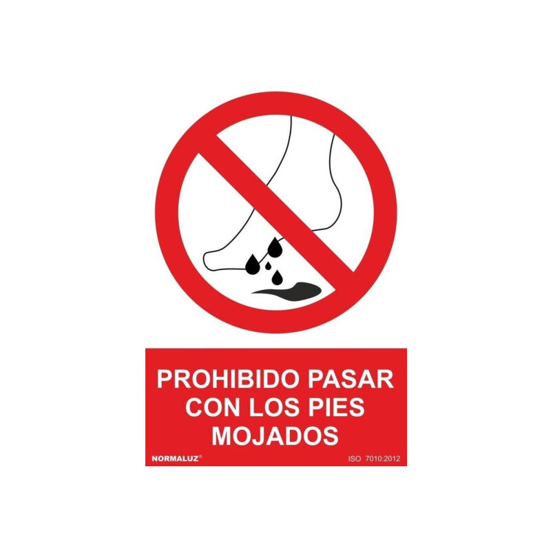 

Señal Prohibido Pasar Con Los Pies Mojados Con Tintas UV | 210 x 300 mm - PVC GLASSPACK 0'7 mm