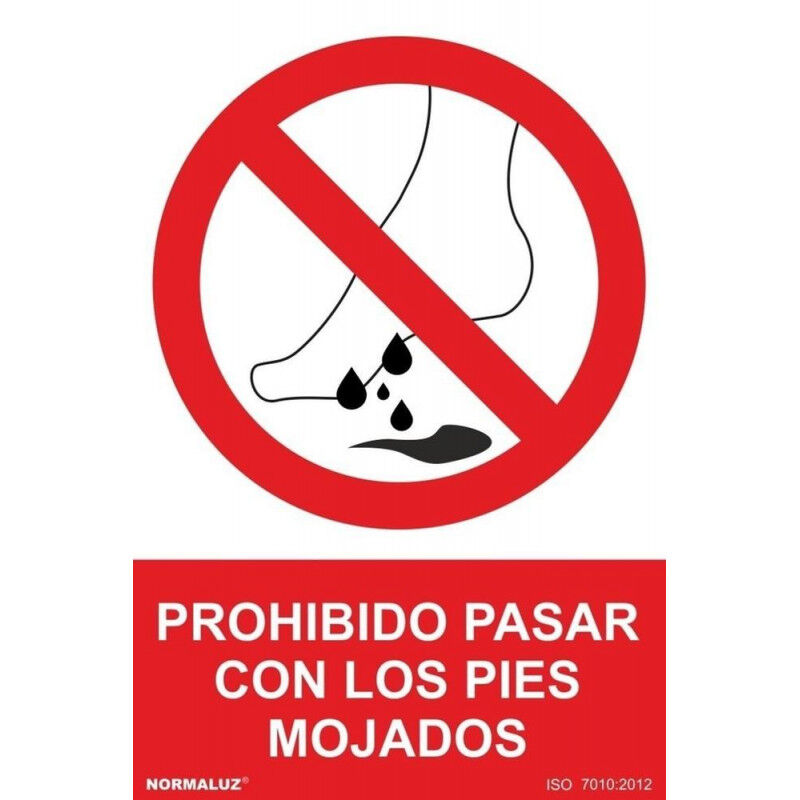 

Señal Prohibido Pasar Con Los Pies Mojados Con Tintas UV | ADHESIVOS DE VINILO - 150 x 200 mm