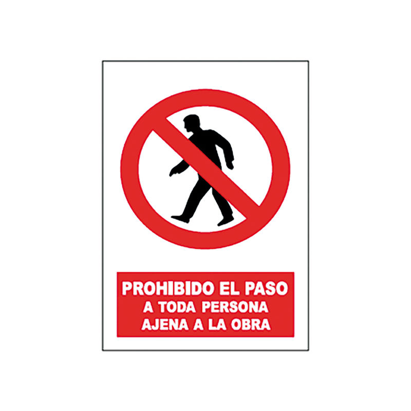 

Jg Señalizacion - Señal prohibida paso persona ajena a la obra SP851 400x300MM JG Señalización