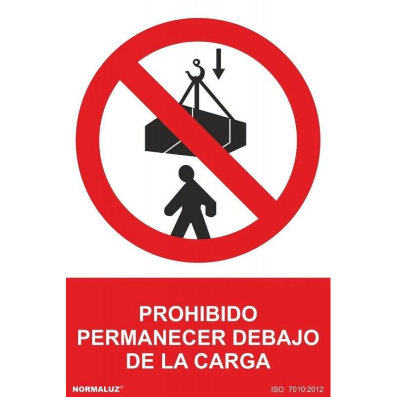 

Señal Prohibido Permanecer Debajo De La Carga Con Tintas UV | ALUMINIO 0'5 mm - 300 x 400 mm