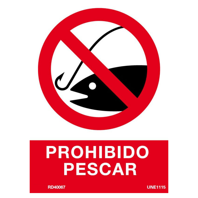 

Señal Prohibido Pescar Con Tintas UV | 210 x 300 mm - PVC GLASSPACK 0'7 mm