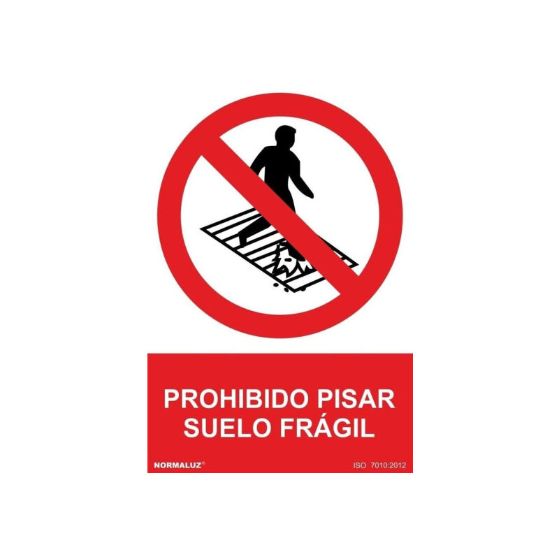 

Señal Prohibido Pisar Suelo Frágil Con Tintas UV | 210 x 300 mm - ALUMINIO 0'5 mm