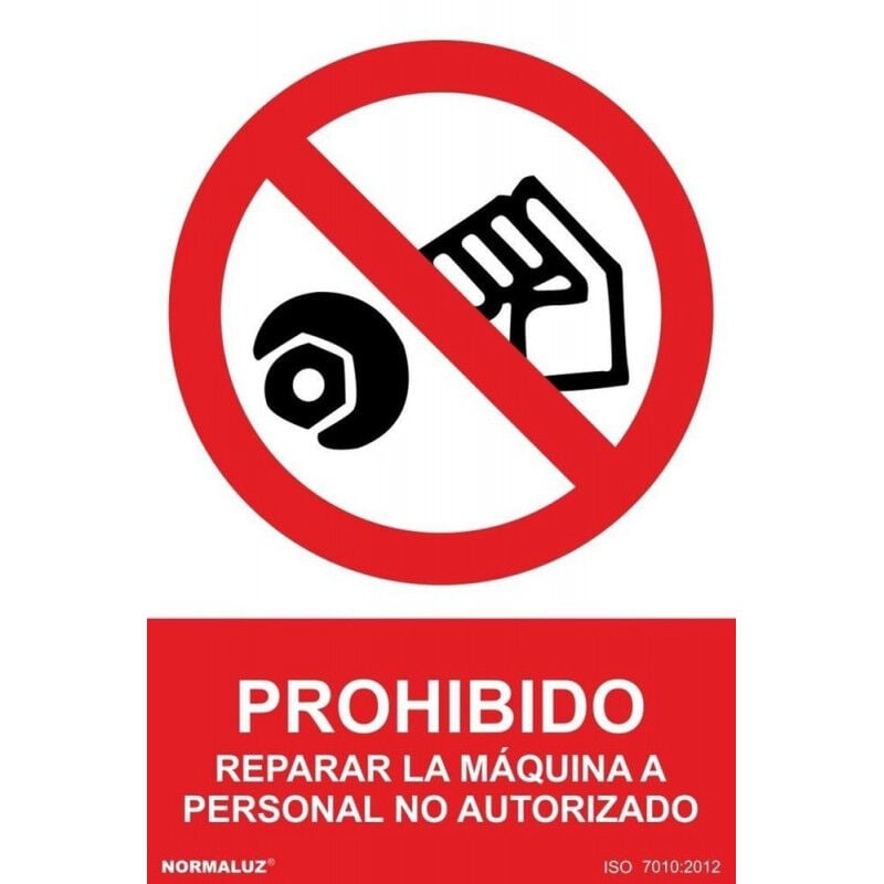 

Señal Prohibido Reparar La Máquina A Personal No Autorizado, Tintas UV | 210 x 300 mm - PVC GLASSPACK 0'7 mm