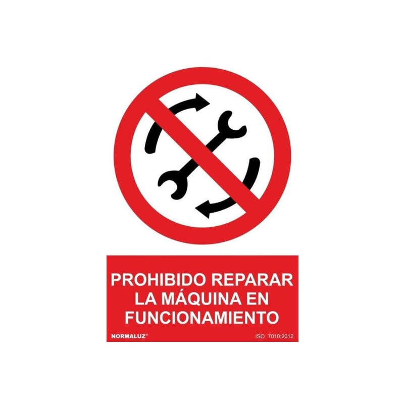 

Señal Prohibido Reparar La Máquina En Funcionamiento Con Tintas UV | 300 x 400 mm - PVC GLASSPACK 0'7 mm