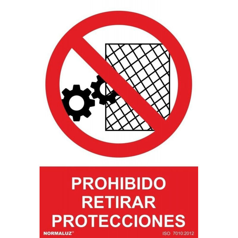 

Señal Prohibido Retirar Protecciones Con Tintas UV | ADHESIVOS DE VINILO - 150 x 200 mm