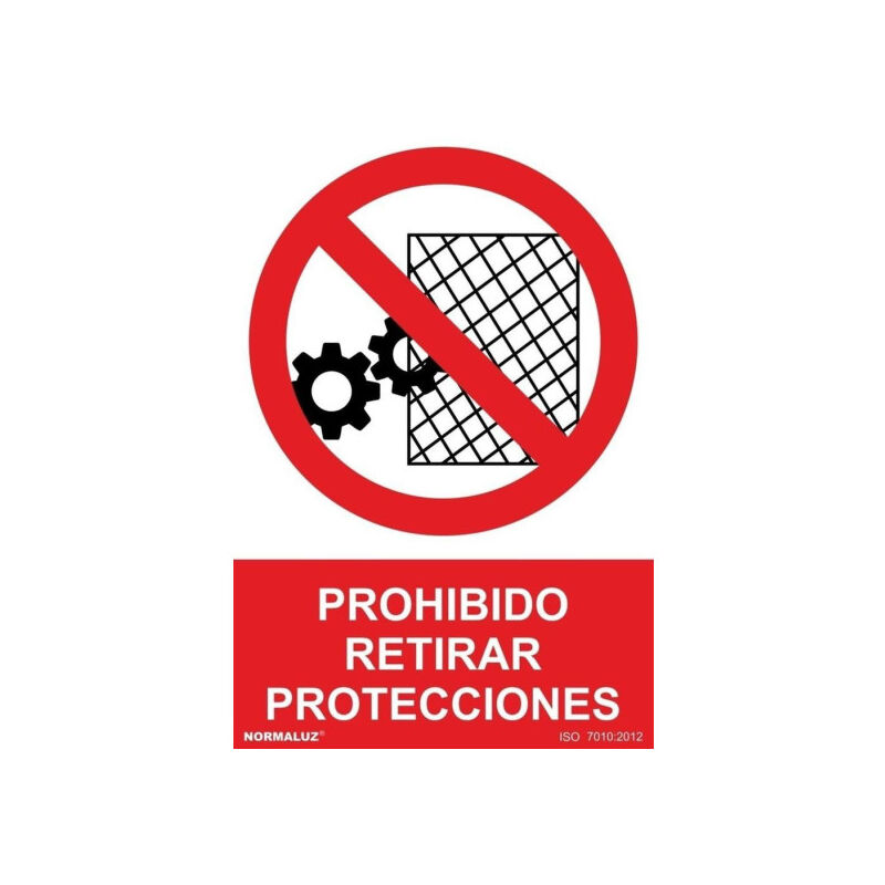 

Señal Prohibido Retirar Protecciones Con Tintas UV | ADHESIVOS DE VINILO - 100 x 150 mm