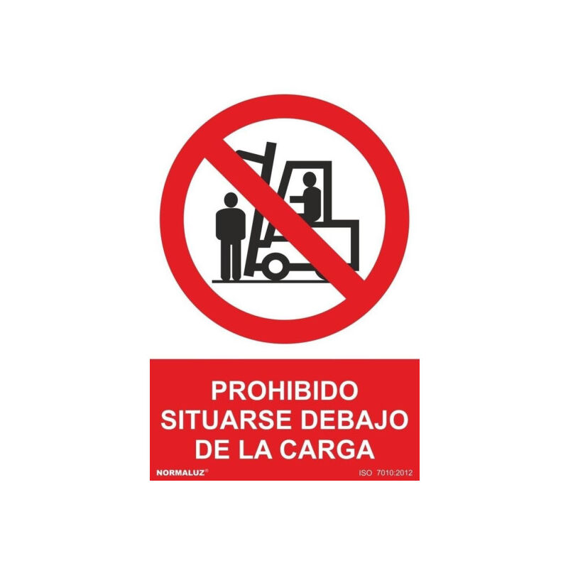 

Señal Prohibido Sujetarse Debajo de La Carga Con Tintas UV | ADHESIVOS DE VINILO - 100 x 150 mm