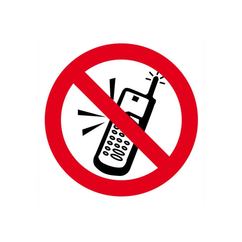 

Señal Prohibido Usar Teléfonos Móviles Con Tintas UV Ø90mm Pack de 10