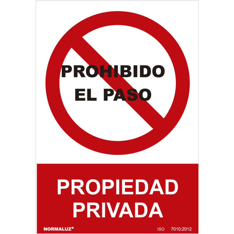 

Señal prohibido 'prohibido el paso propiedad privada' (pvc 0.7mm) 30x40cm - Normaluz