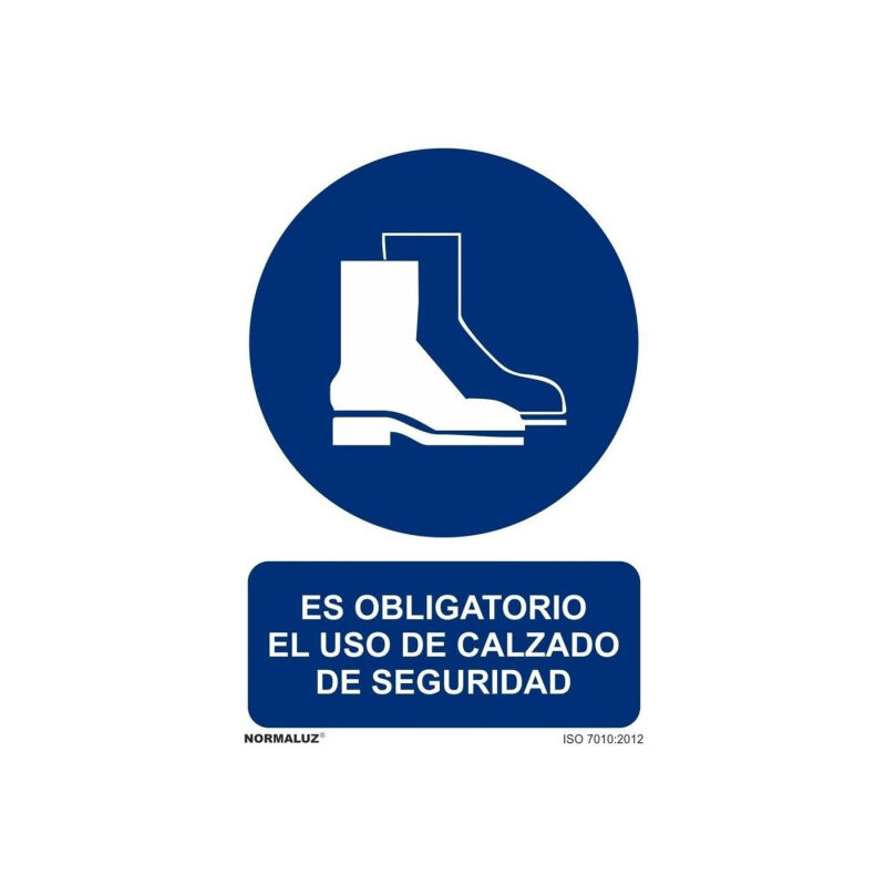 Señal con tintas uv Es Obligatorio El Uso de Calzado de Seguridad sekureco 210 x 300 mm pvc glasspack 0'7 mm