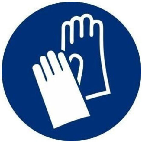 Señal que indica Es Obligatorio El Uso de Guantes, con tintas UV Ø 90mm (10 uds) SEKURECO