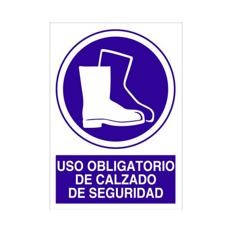 Señal que indica Uso obligatorio calzado seguridad                                                   Poliestireno       297X210 mm
