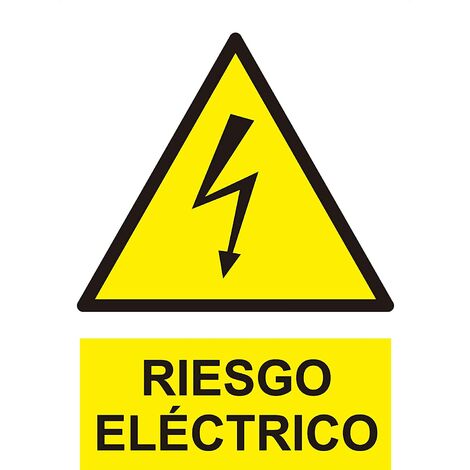 Señal Riesgo Electrico adhesivo PVC 21x30cm  Amarillo