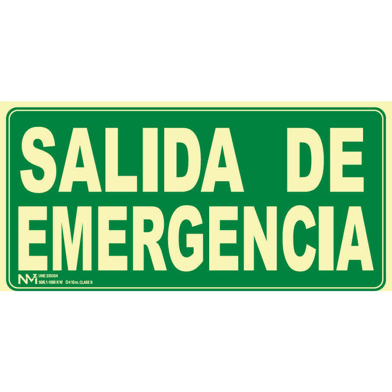 

Señal Salida de Emergencia Luminiscente | CLASE A (PVC 1 mm) - 210 x 420 mm